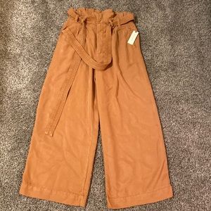Anthropologie paperbag high-waist waist wide-leg pants